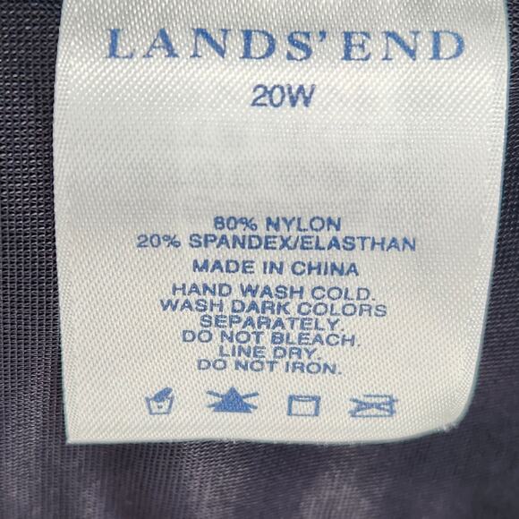 Lands' End Black White Polka Dot Swim Bottoms Plus Skirt Women's 20W - Picture 2 of 6